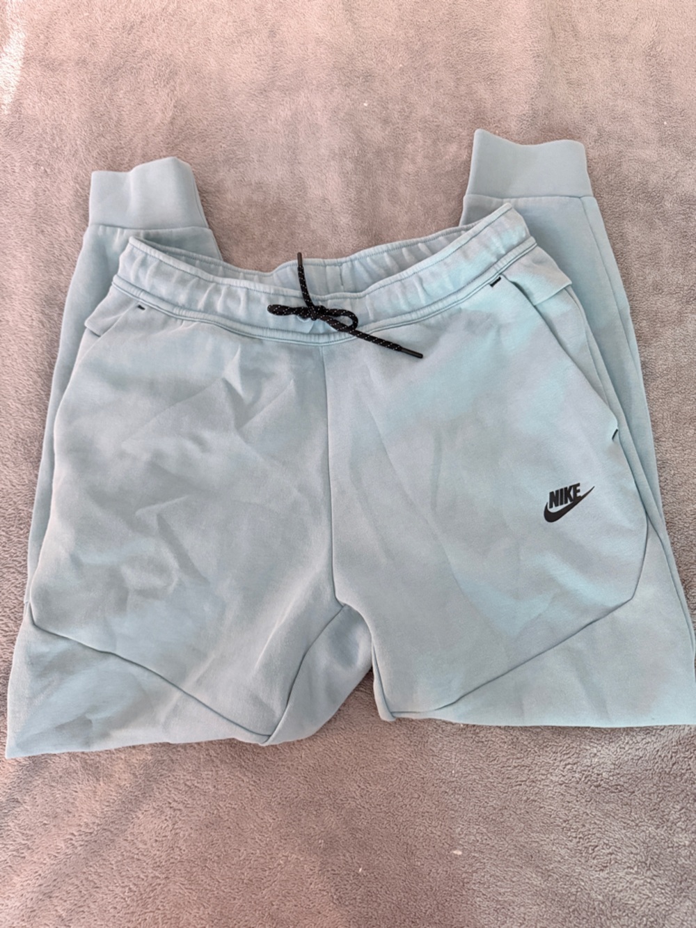 Nike Light Blue Sweat Pants with Black Drawstring